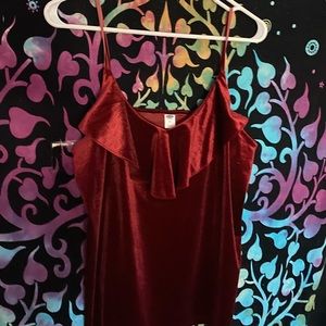 Red satin date night tank top
